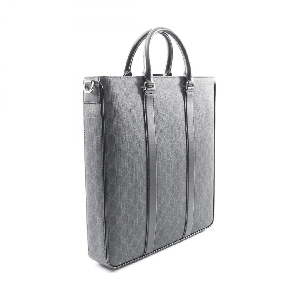 Gucci GG Supreme Tote Bag Canvas Leather Black